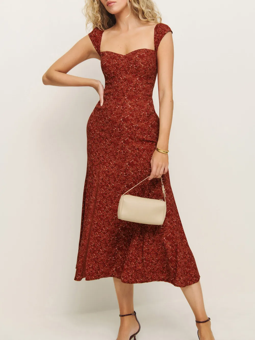 Sleeveless Square Neck Bodycon Midi Dress