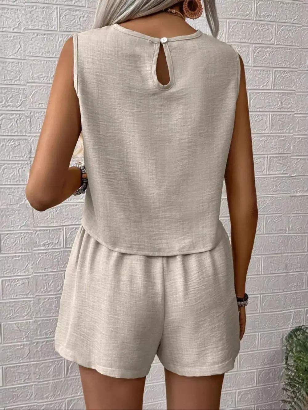 Sleeveless Top and Shorts Two Piece Set