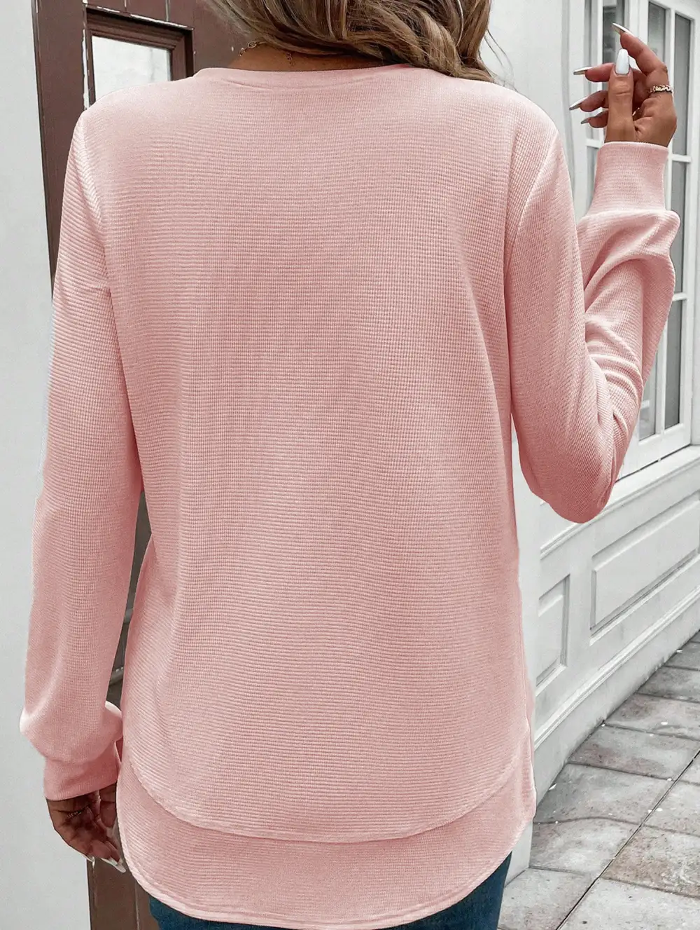 Loose Crew Neck Long Sweatshirt