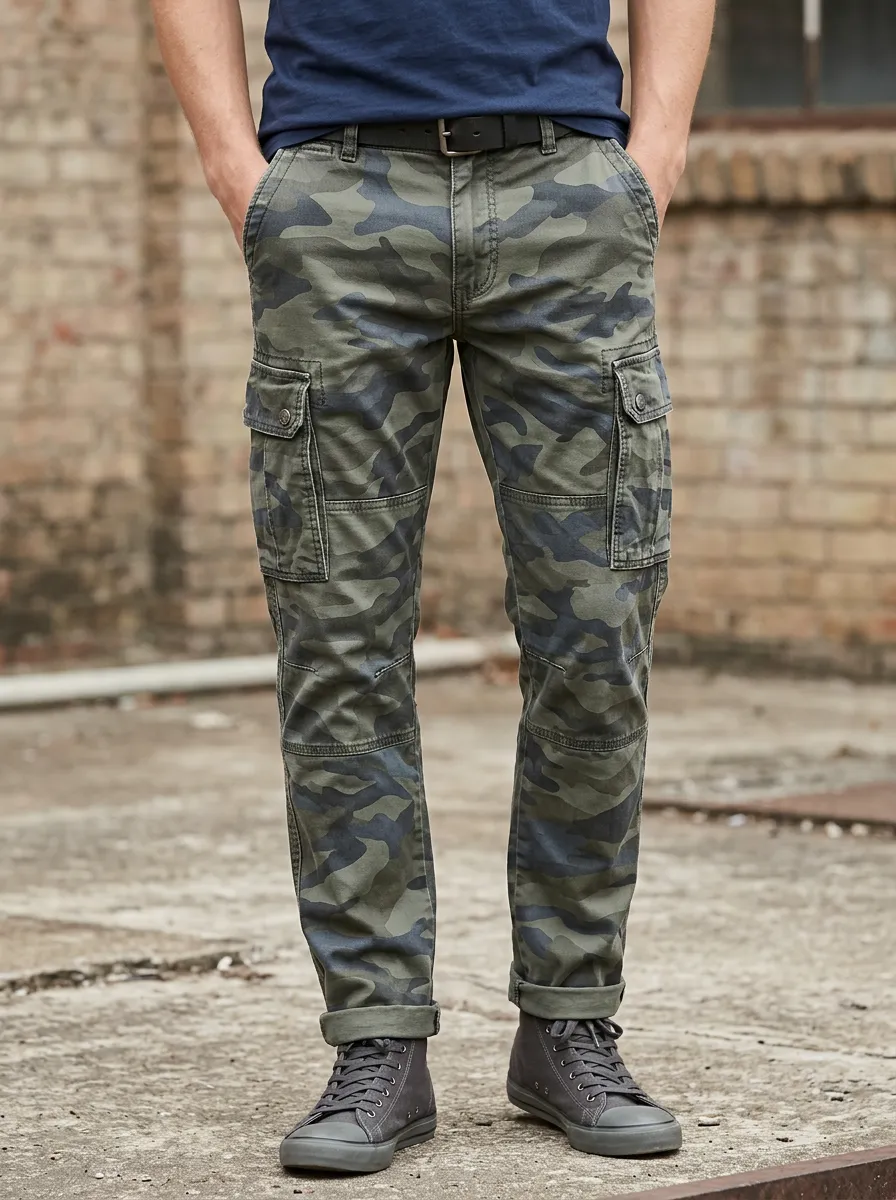 Men's Camouflage Pattern Printed Cargo Pants