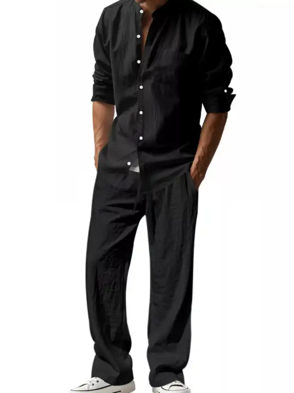 Refined Men's Full Size Casual Button Up Shirt