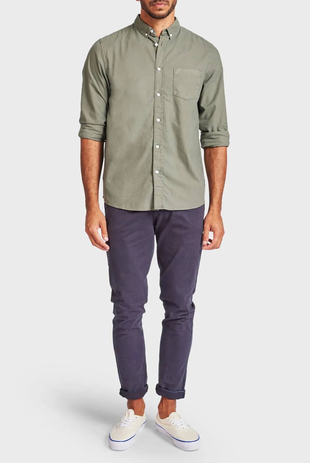 Vintage Oxford Button Down Long Sleeve Shirt