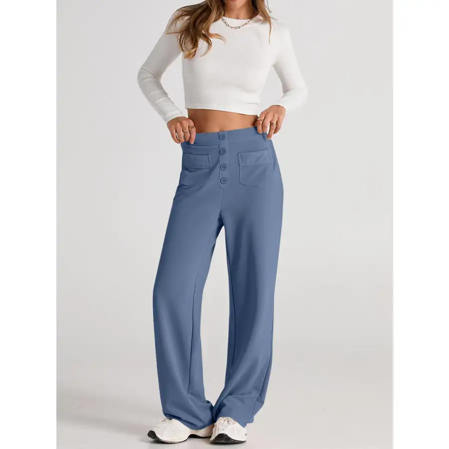 Chic High Waist Wide Leg Pants
