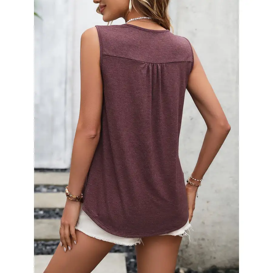 Scoop-Neck Lace-Detail Tank Top
