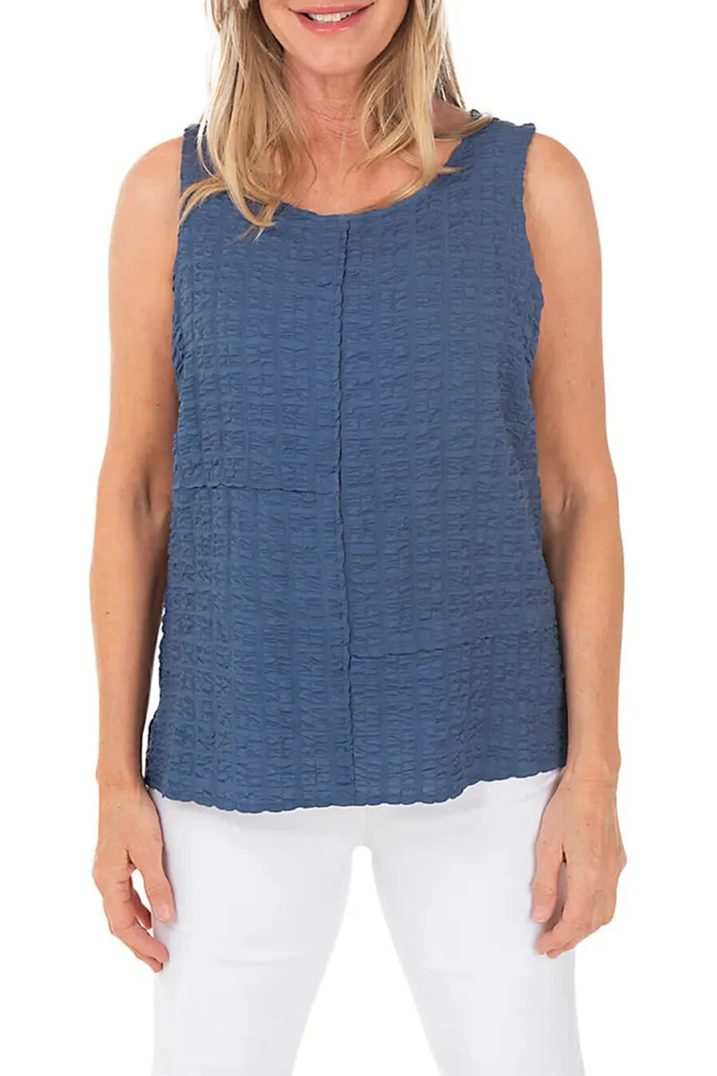 Checkered Gauze Sleeveless Blouse
