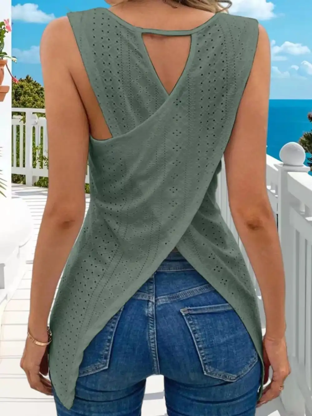 Hollow Out Knit Tank Top