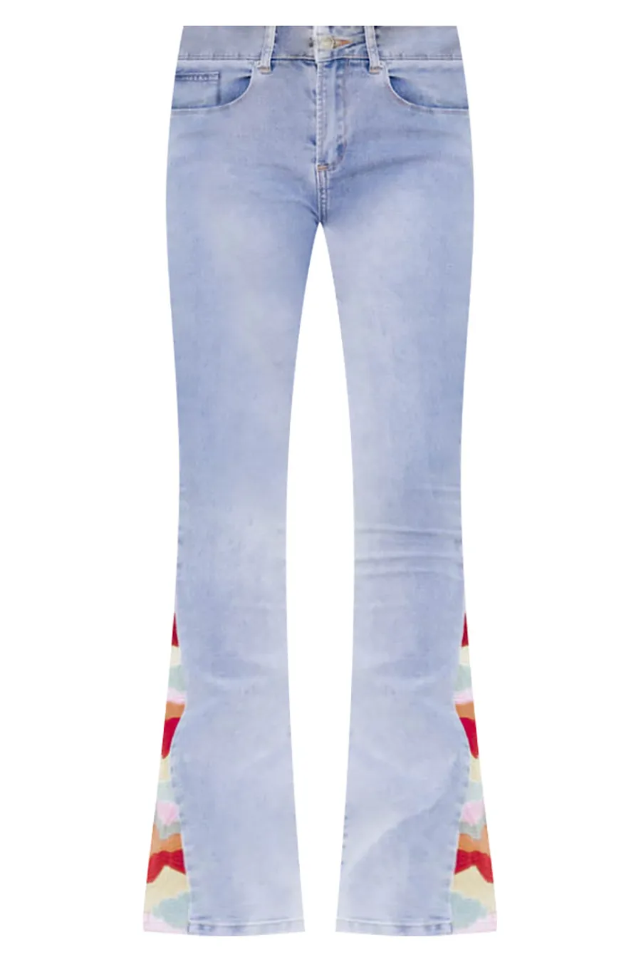 Versatile Embroidered Flare Jeans