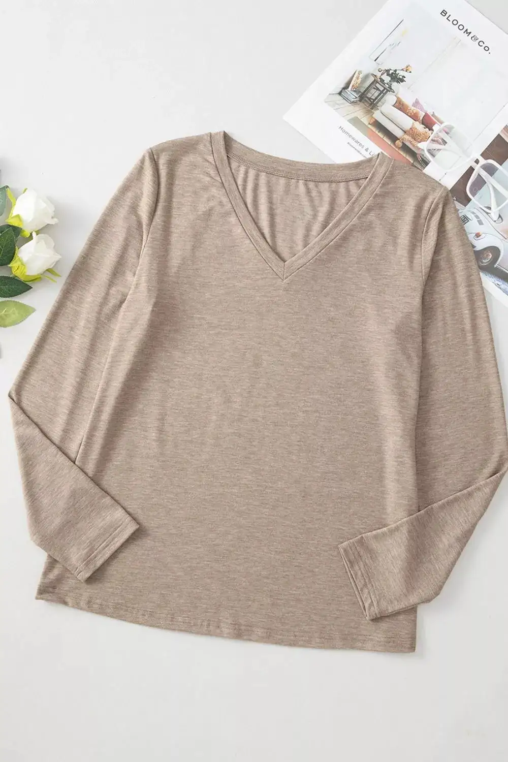 Comfortable Neck Long Sleeve Stretchy Top