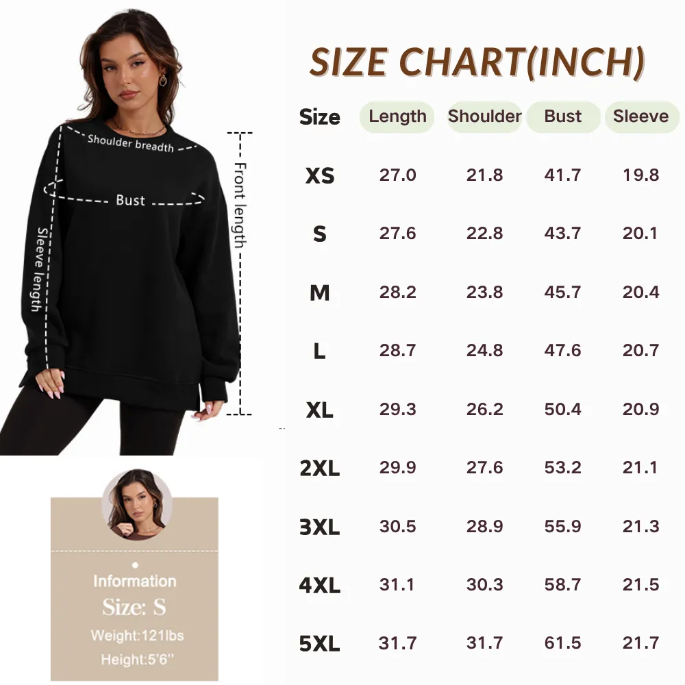 Womens Oversized Sweatshirts Crewneck Long Sleeve