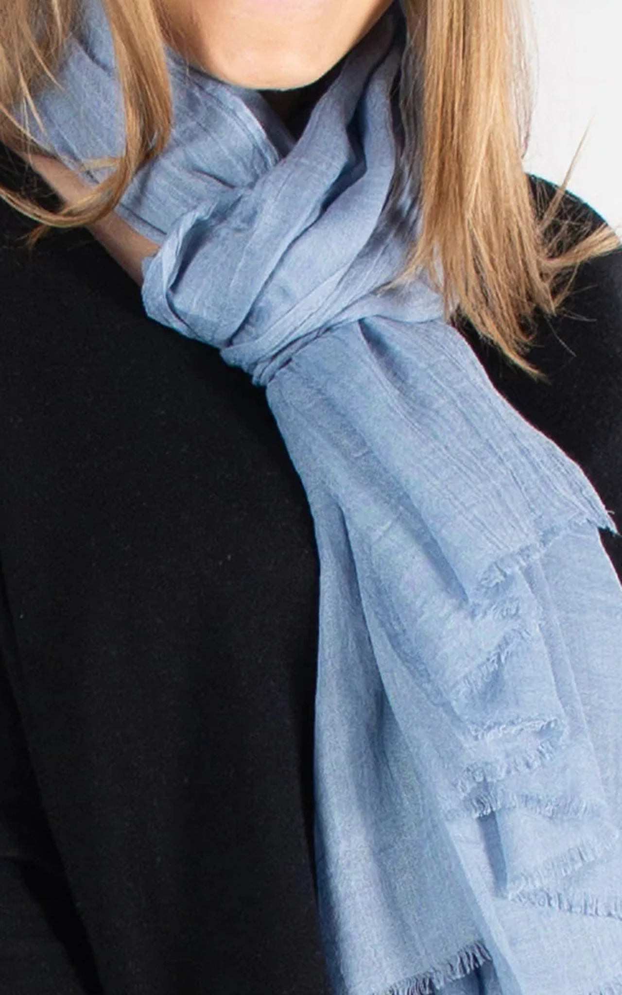 Versatile Exquisite Denim Blue Ladies Scarf
