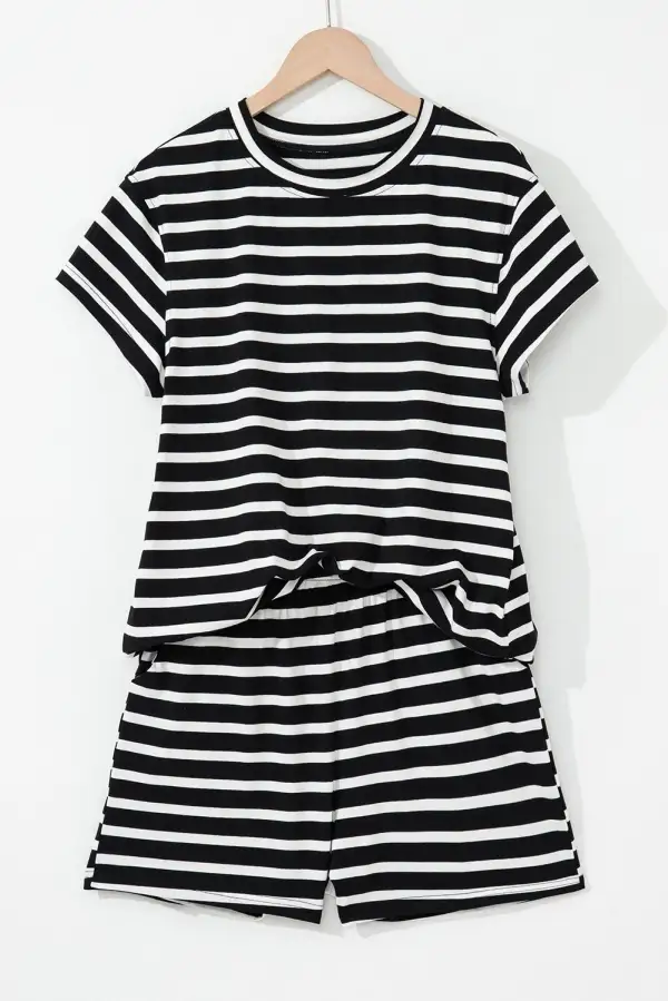Sleeve Relaxed Shorts Lounge Set