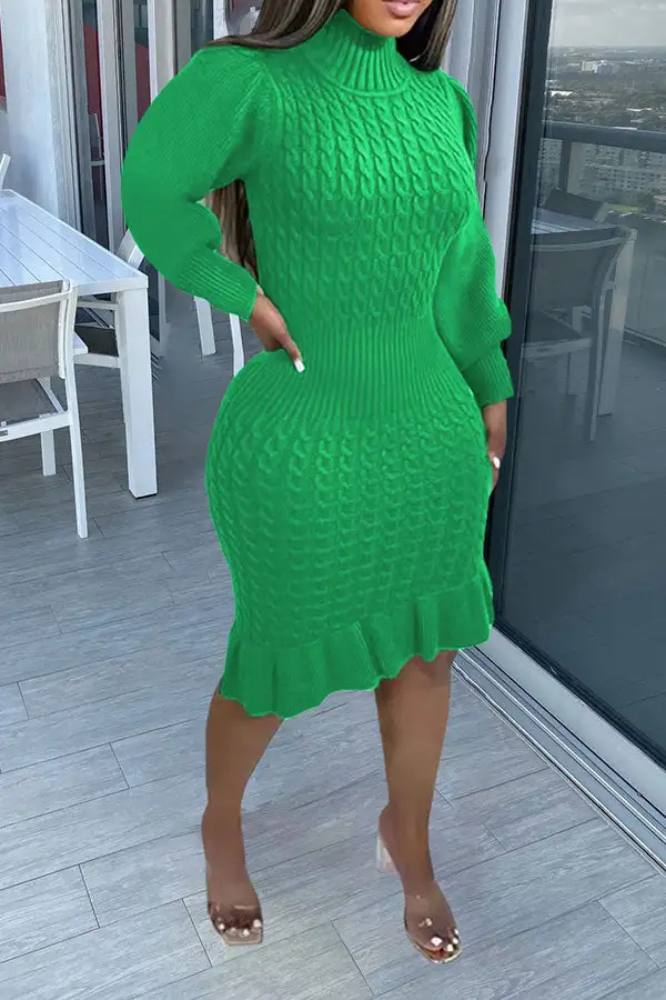 Elegant Ruffle Midi Dress