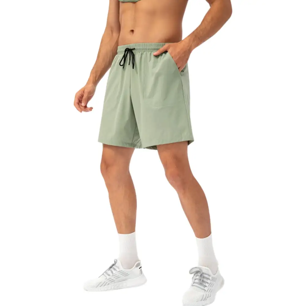 Refined Drawstring Elastic-Waist Side-Pocket Lightweight Men's Athletic Shorts