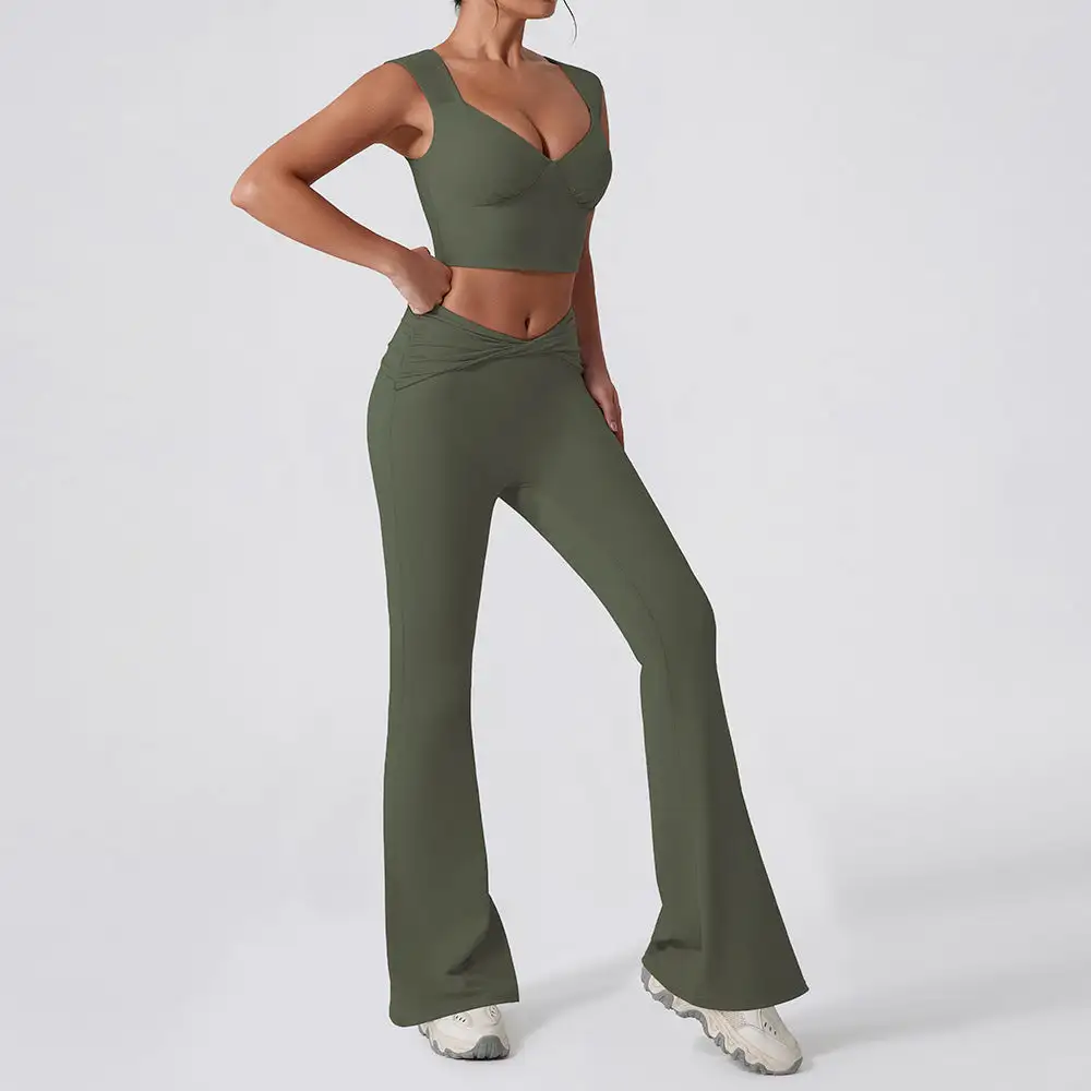 Quick-Dry Sleeveless Top, Vest and Trousers Active Set