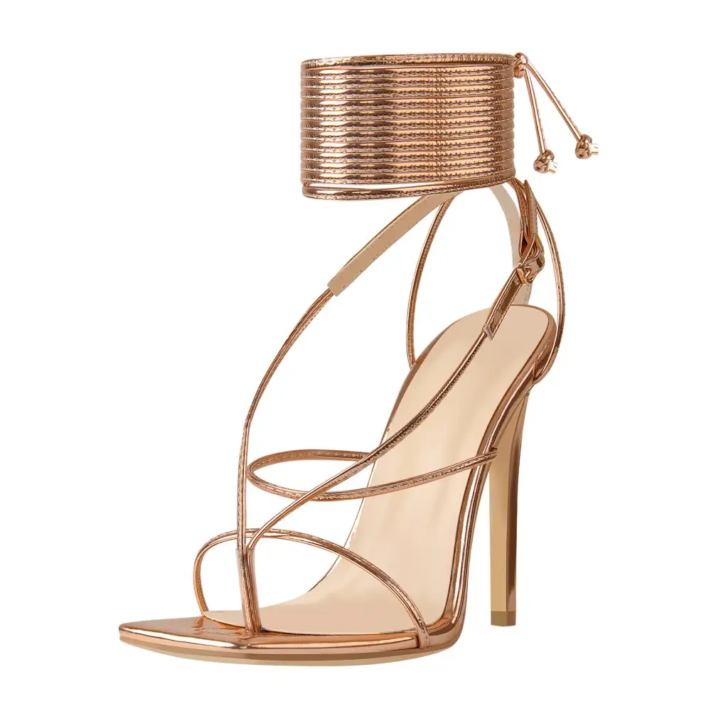 Square Toe Strap Stiletto Modern Sandals