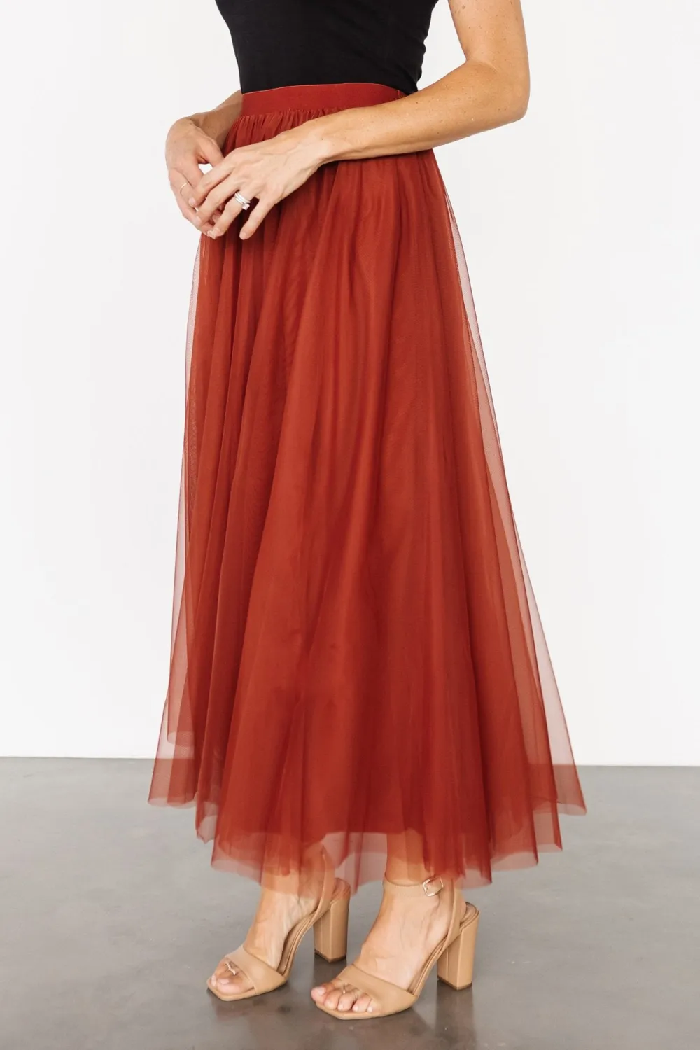 Minimalist High-Waisted Temperament Tulle Skirt