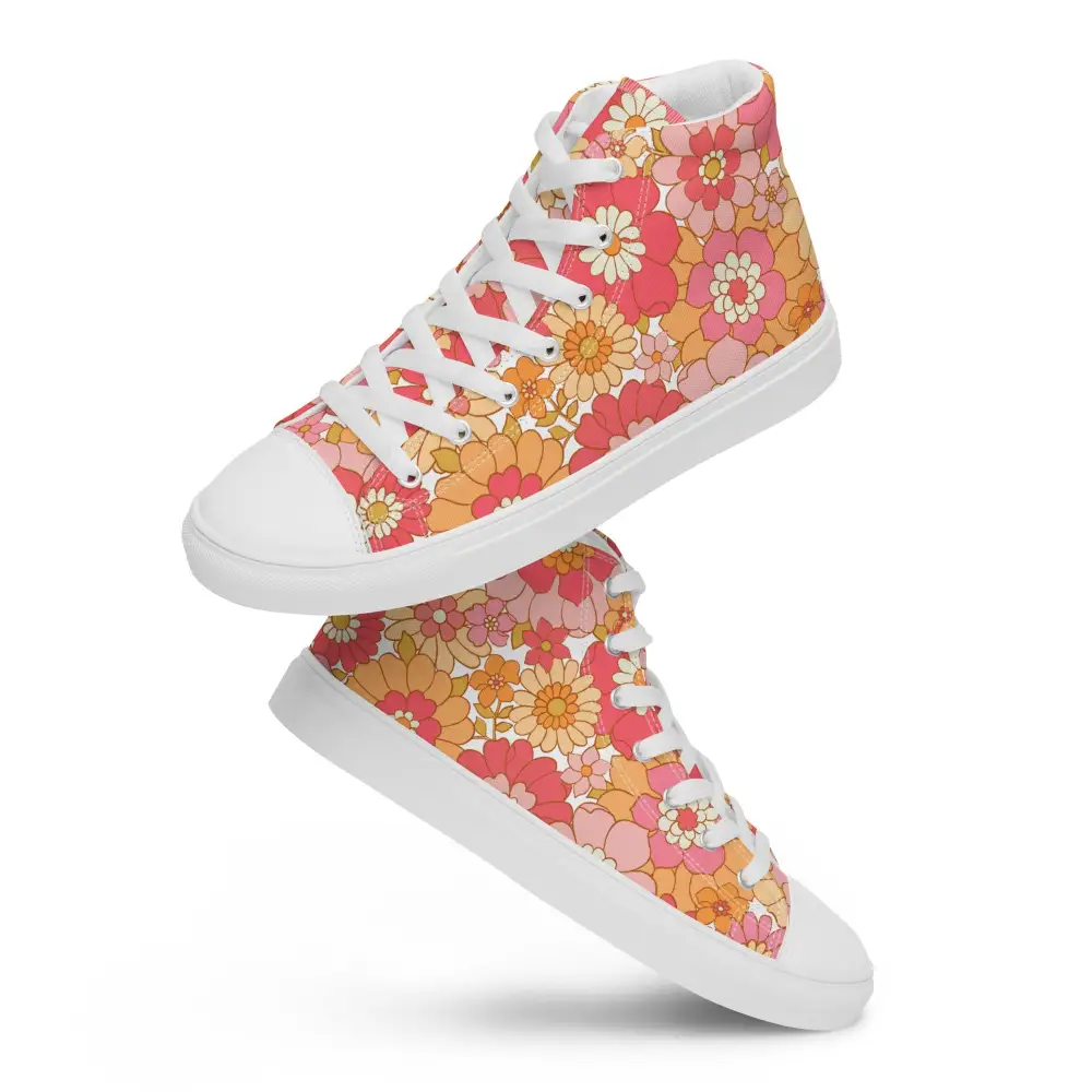 Retro Floral High Top Sneakers