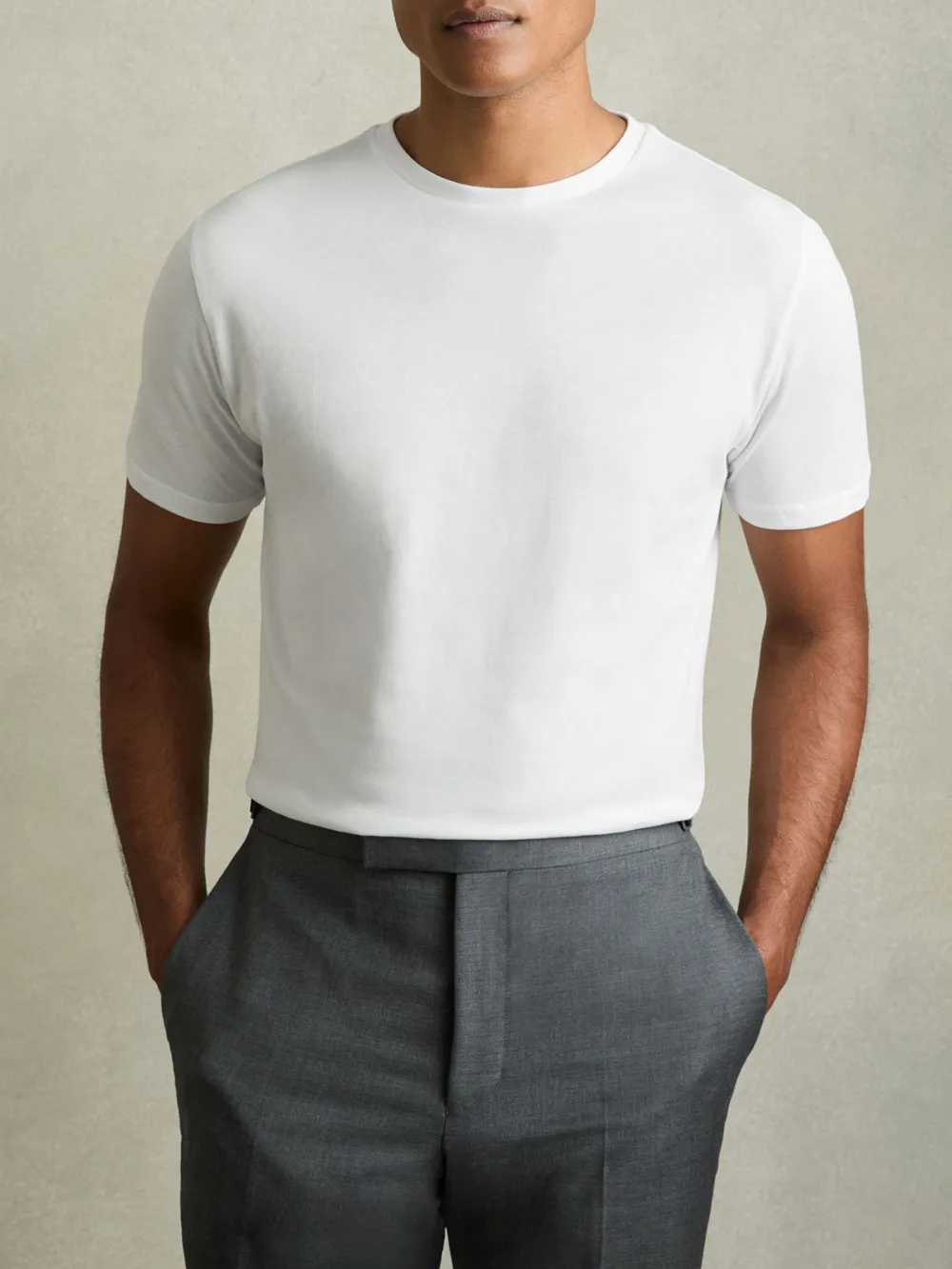 Men's All-Match Cotton Knitted Round Neck Short Sleeves