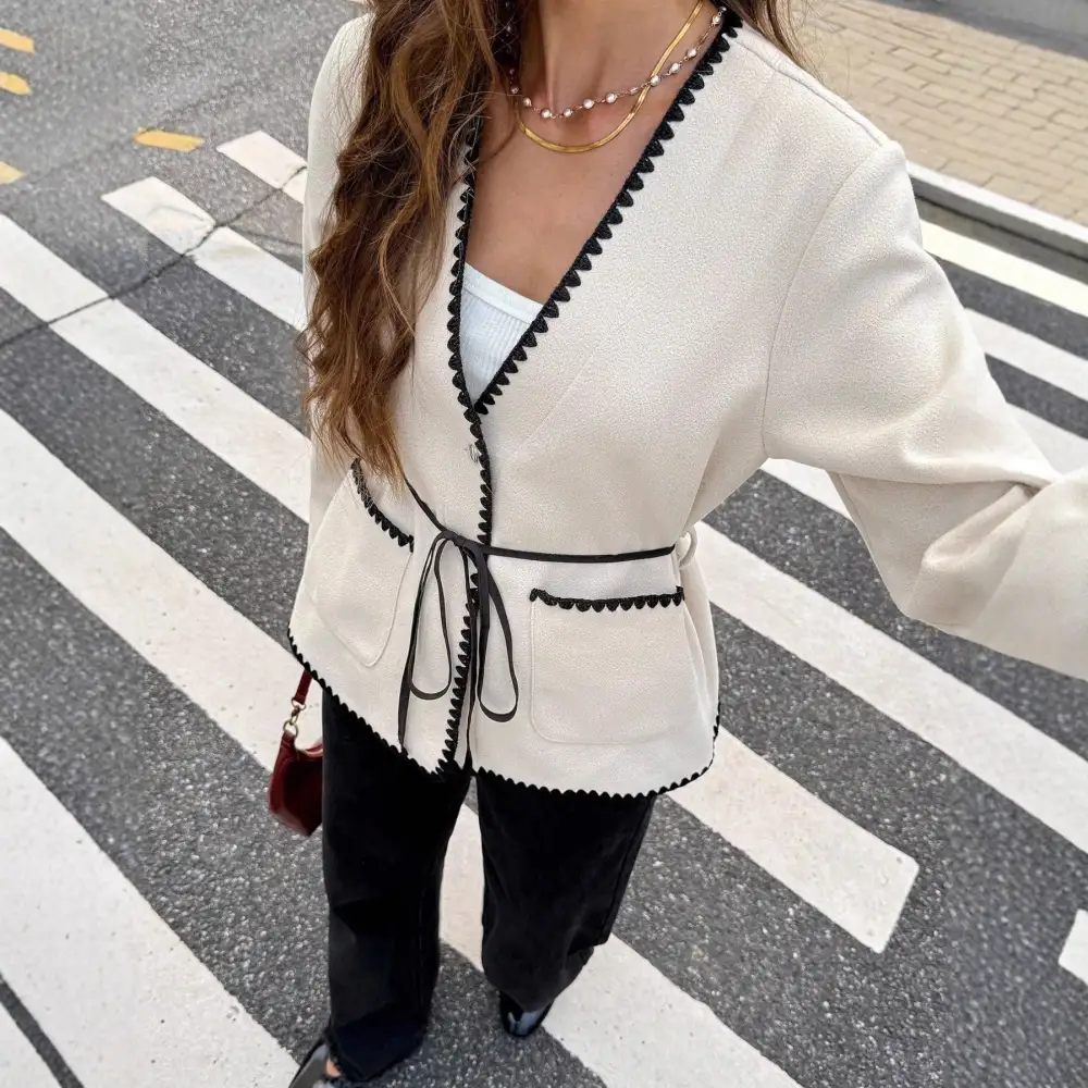 Wool-Blend Casual Outerwear Jacket