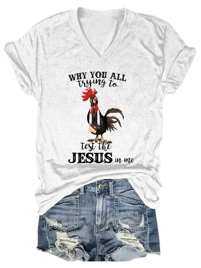 Casual Jesus Print T-Shirt