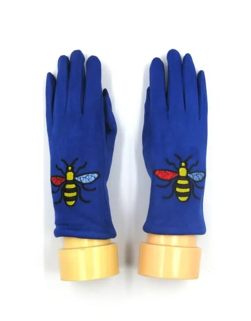 Bee Embroidered Winter Gloves
