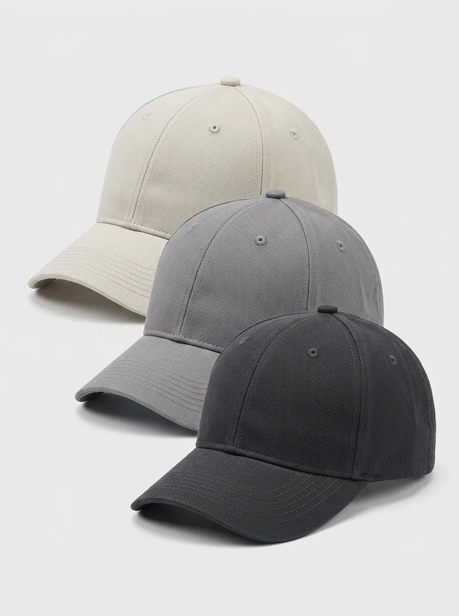 Minimalist Solid Plain Three-Pack Baseball Hats