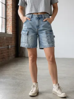 Women's Casual Casual Streetwear Cargo Denim Shorts