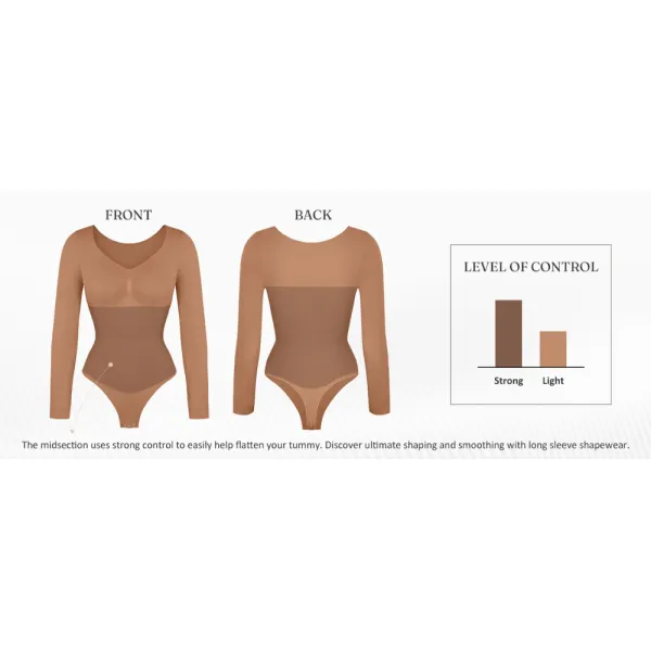 Seamless Sculpt Long Sleeve Thong Comfortable Bodysuit