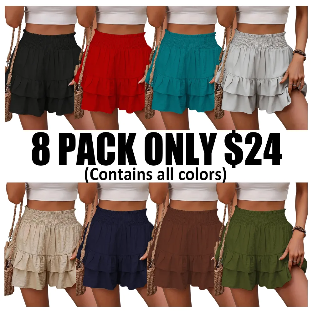 Women's High Waisted Ruffle Shorts | As low as $2.11 per item