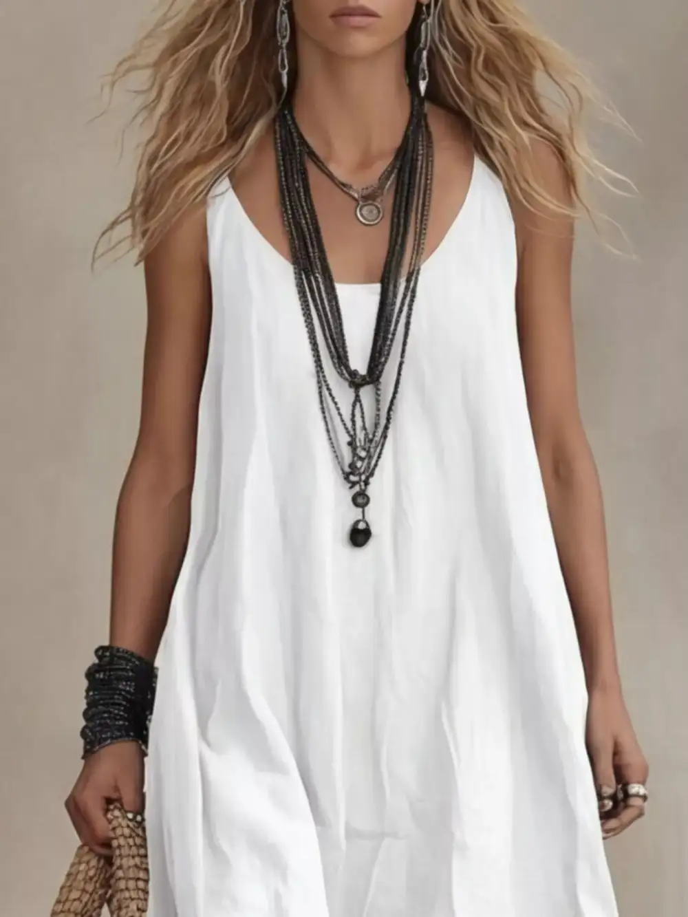 Scoop Neck Sleeveless Maxi Dress