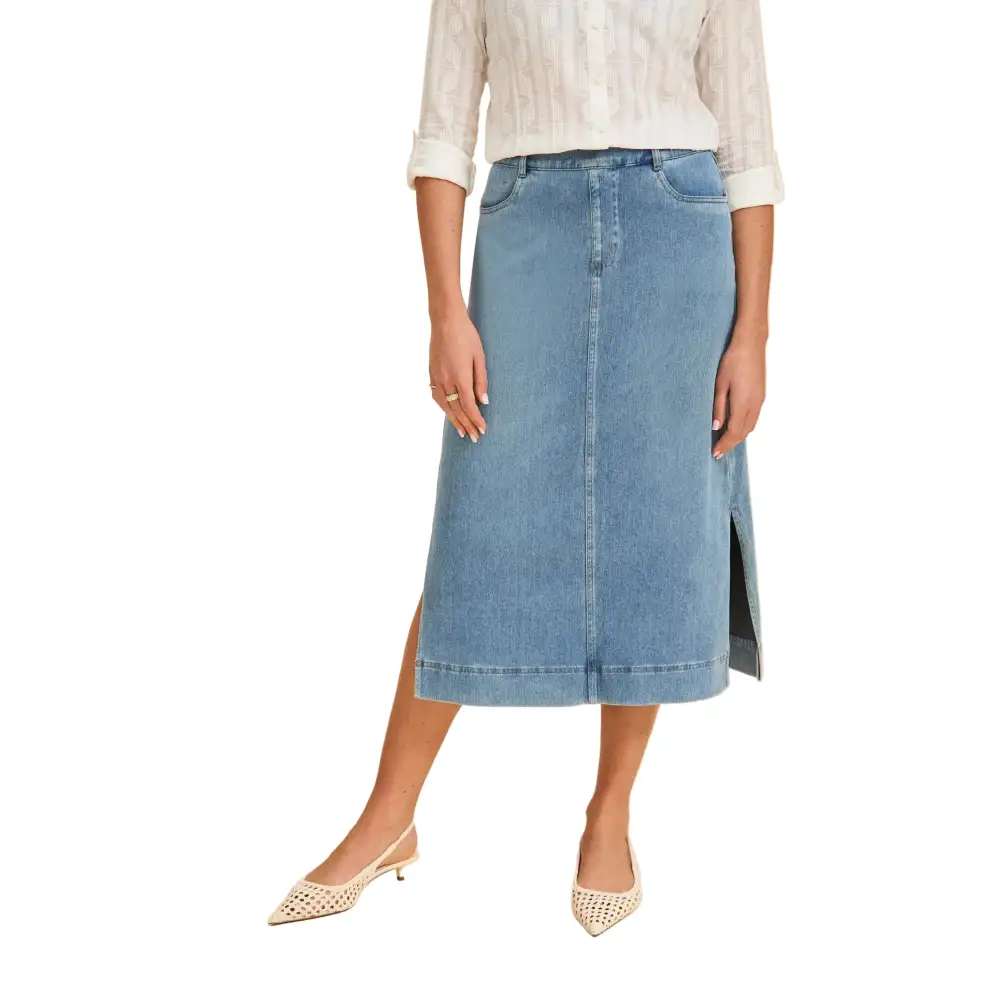 Denim Mid Rise Skirt