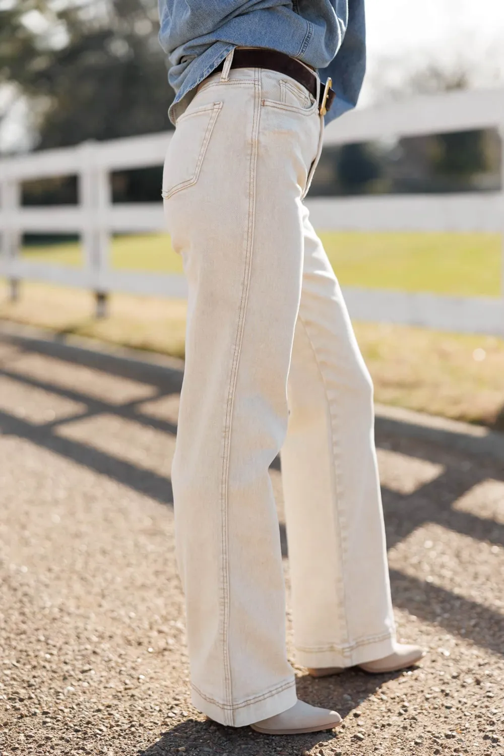High-Rise Straight-Leg Denim Pants