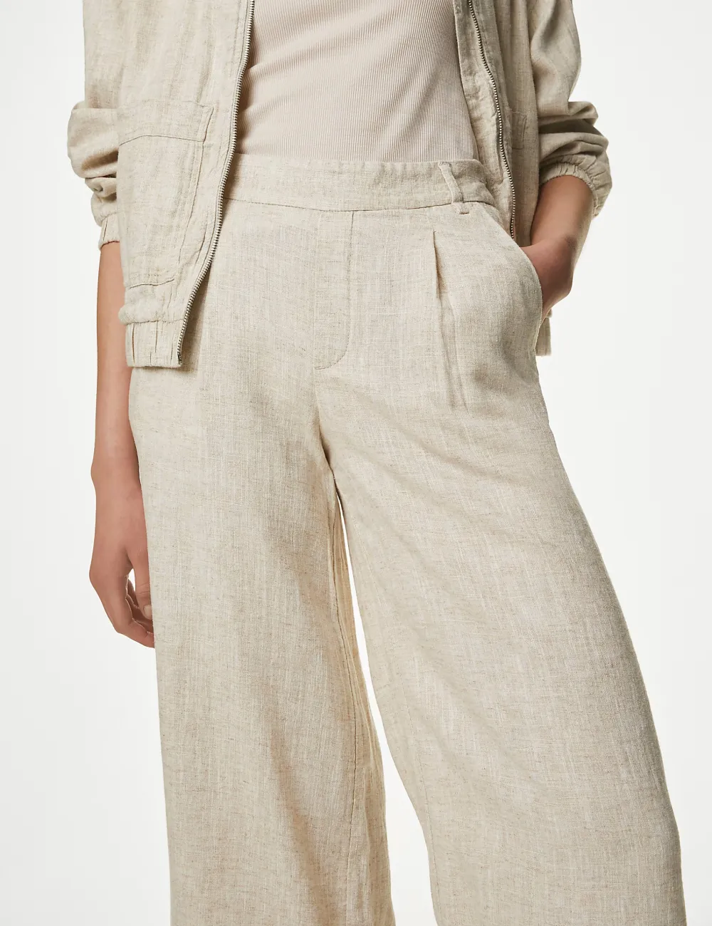 Black Shirred Wide Leg Trousers