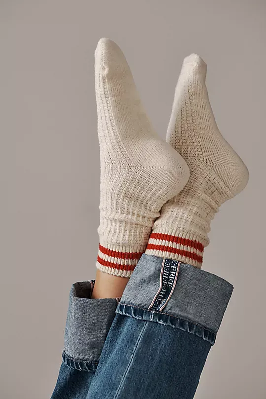 Cozy Stripe Socks Red