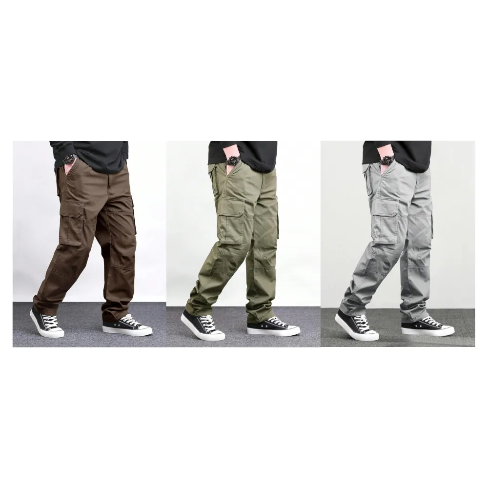 Men's Loose Solid Pocket Cargo Pants