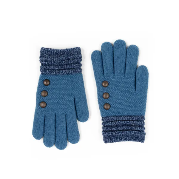 Button Detail Brushed Knit Gloves