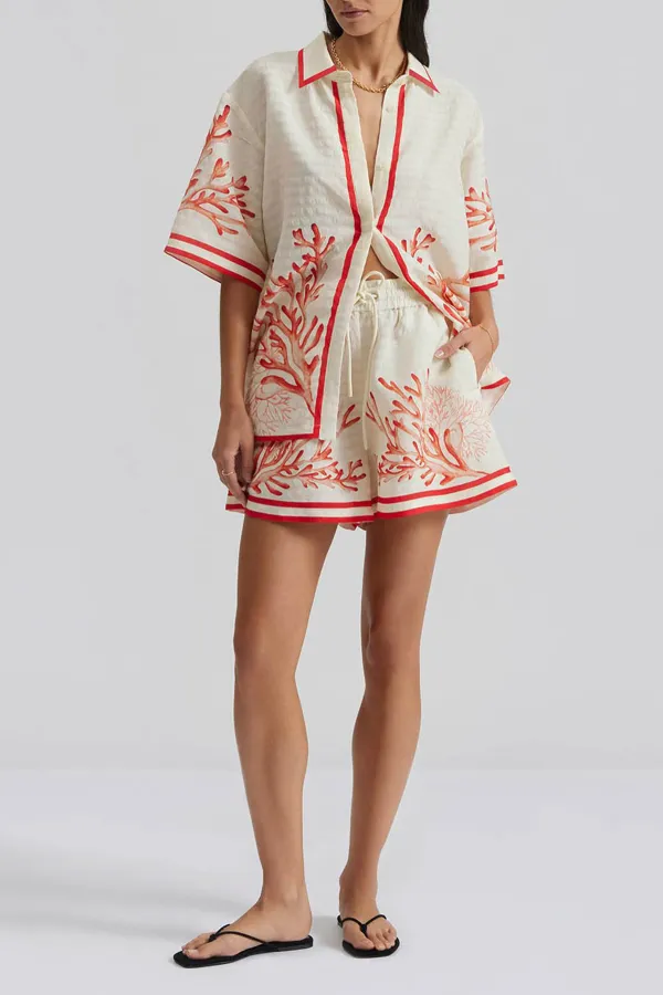 High Rise Drawstring Shorts