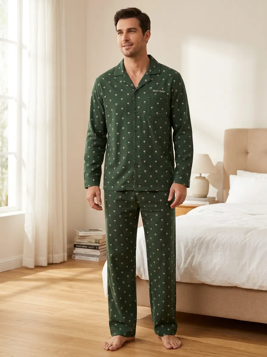 Minimal Detail Classic Men's Pajama Set