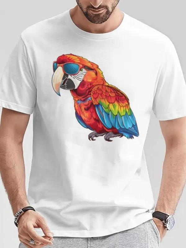 Parrot Graphic Round Neck T-Shirt