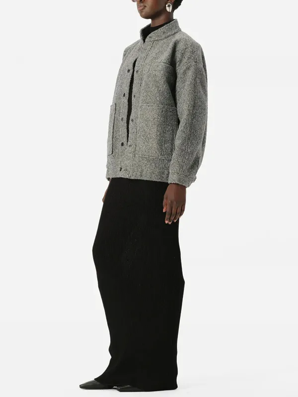 POCKETED DROPPED SHOULDER JACKET