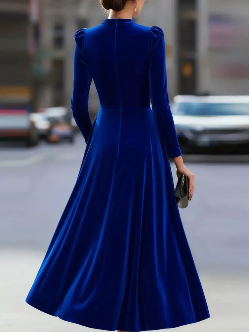 Velvet Long Sleeve Dress Casual