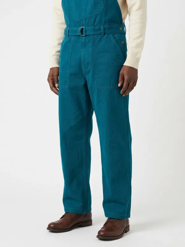 Men's Olive Green Utility Belted Cotton Overalls