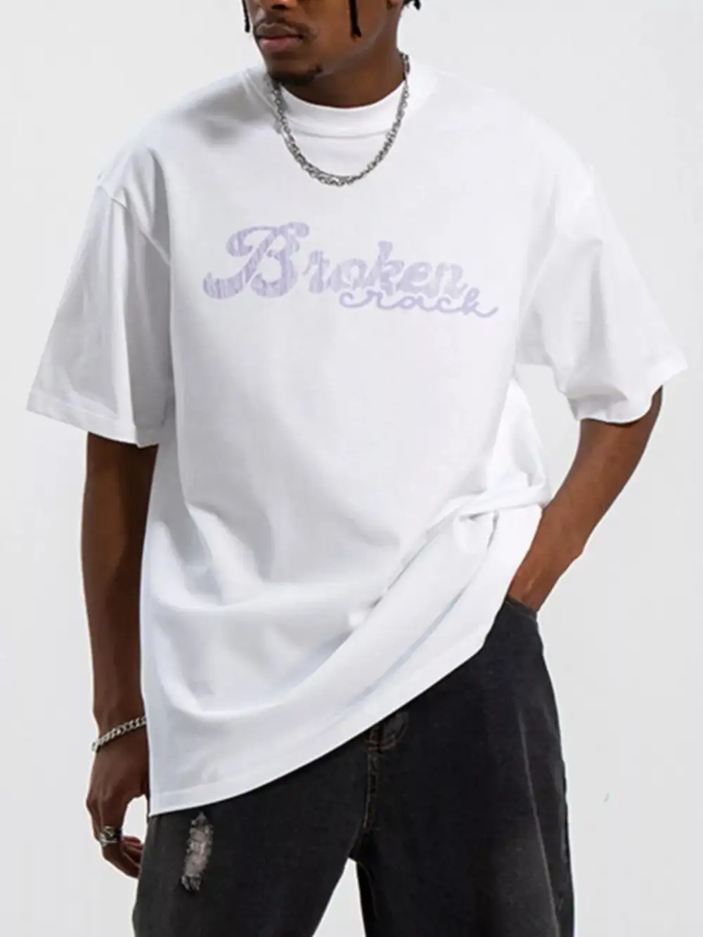 Cotton Round Neck Oversized Graphic T-Shirt