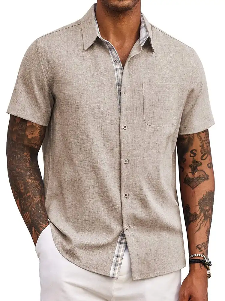 Casual Plaid Splicing Shirt