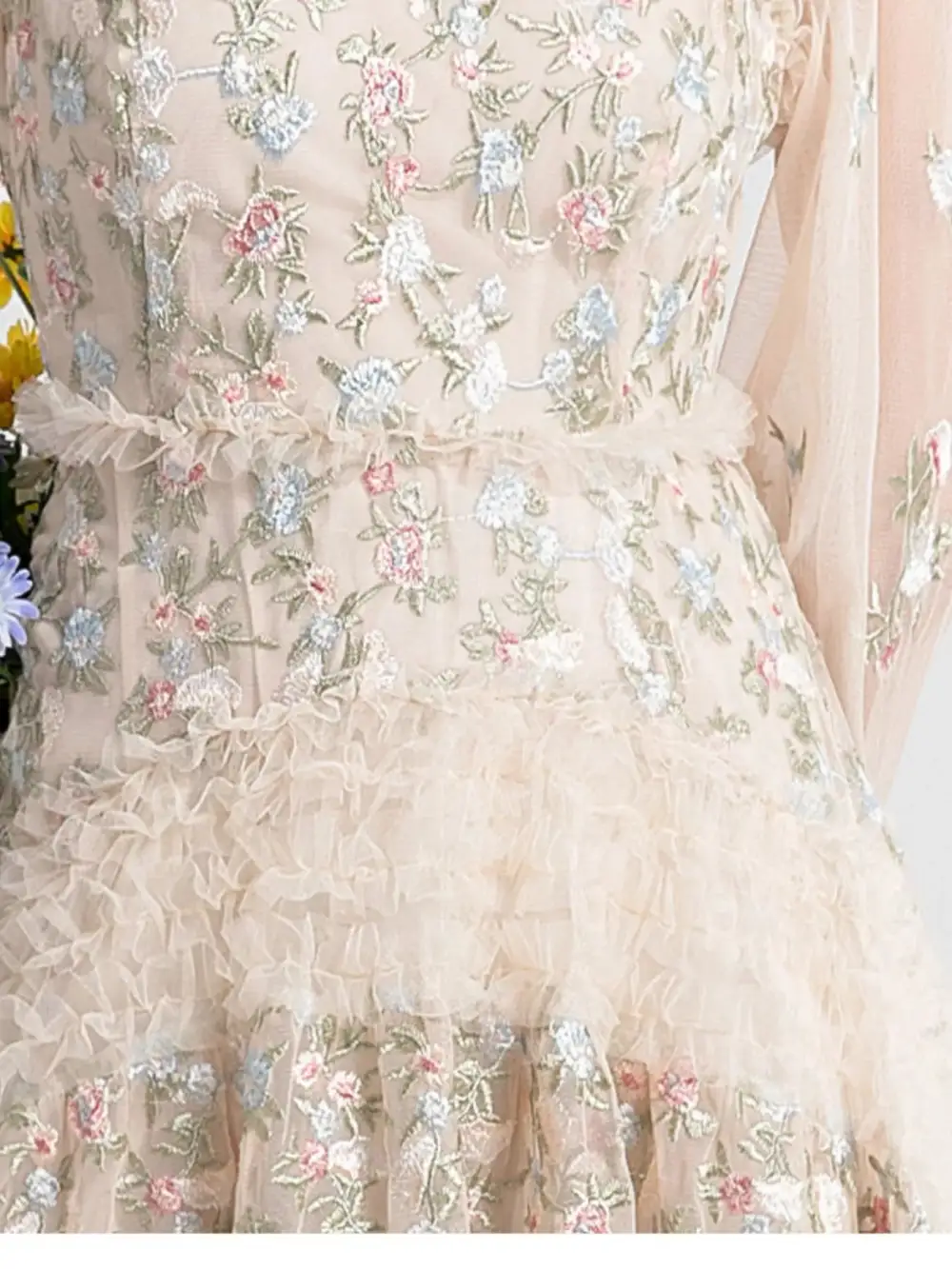 Floral Tulle Maxi Dress