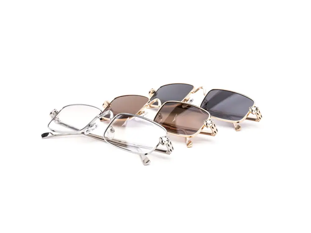 12-Pack Slim Metal Rectangle Sunglasses