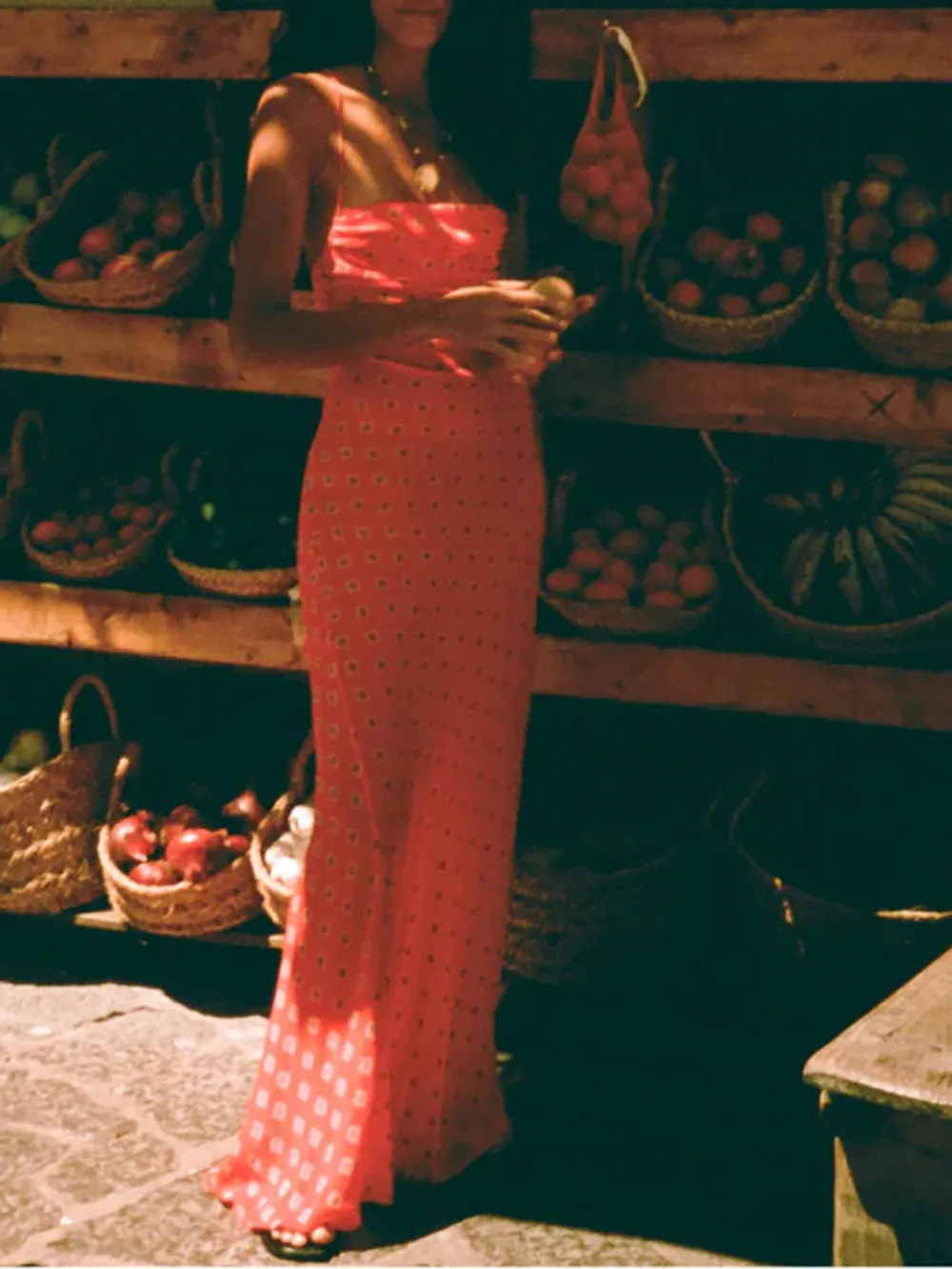 Casual Style Silk Bias Maxi Slip Coral