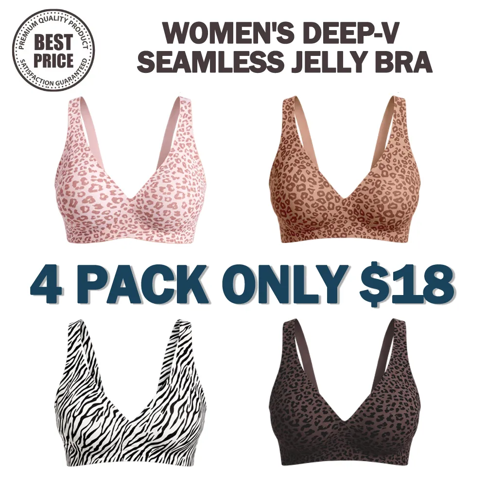 🔥Last Day💥Women's Deep-V Seamless Jelly Bra🔥8-Pack Only $24
