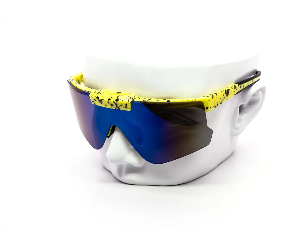 12-Pack Oversized Sport Rimless Shield Burnt Mirror Sunglasses