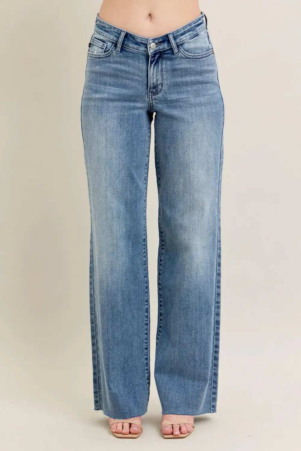 Refined Mid Rise Wide Leg Jeans
